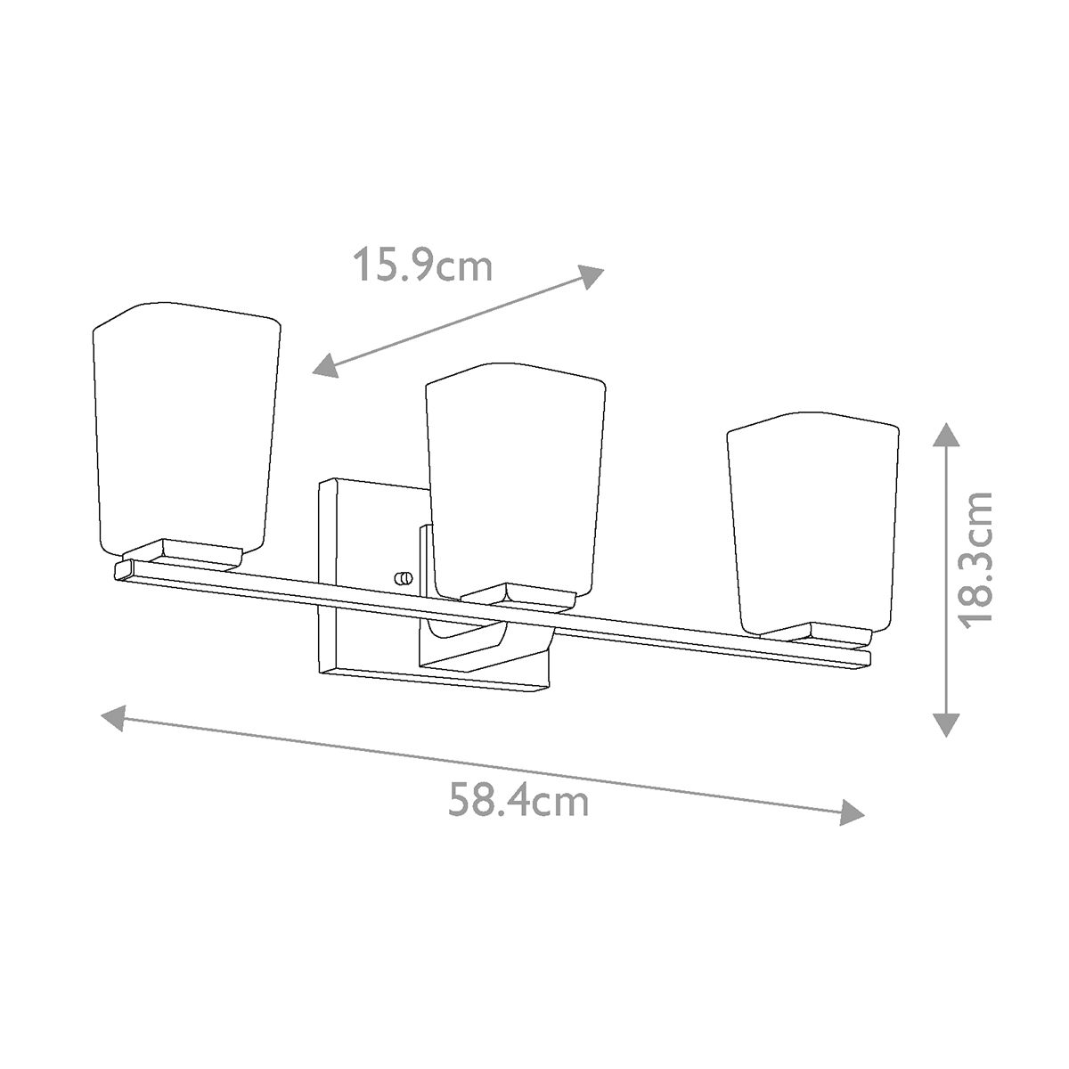 Aveline Park Polished Chrome 3 Light Wall Light Aveline Park Polished Chrome 3 Light Wall Light