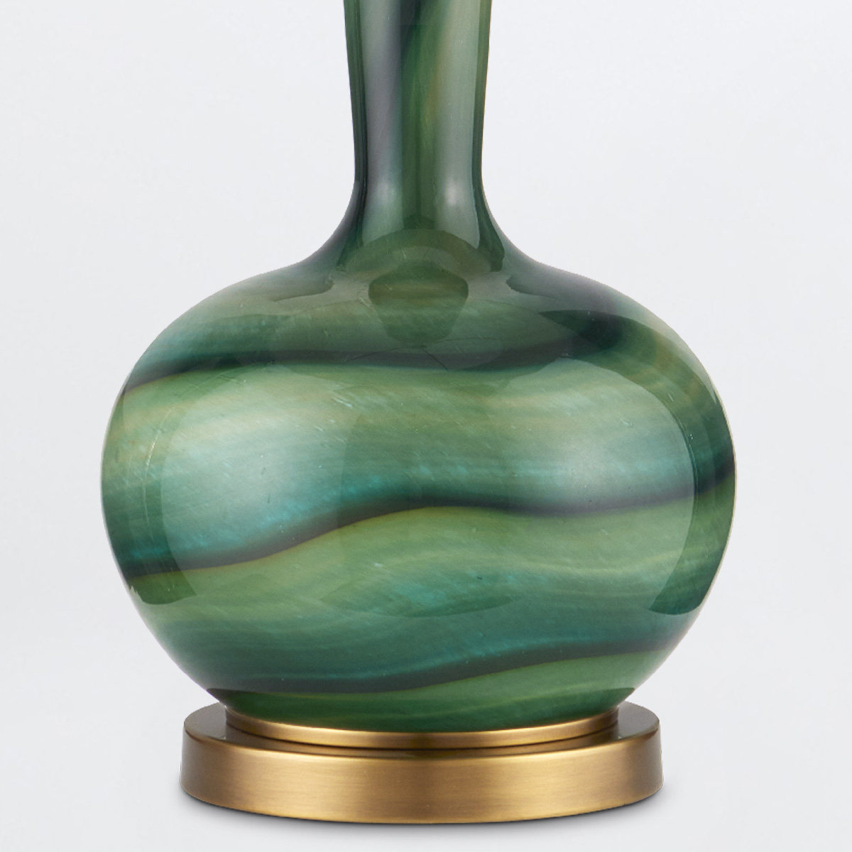 Averney French Provincial Table Lamp Green Marbled Glass Antique Brass Averney French Provincial Table Lamp Green Marbled Glass Antique Brass — detail view
