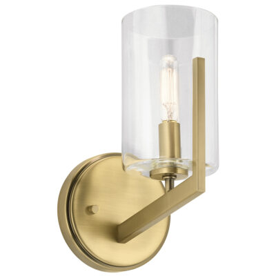Averton Retro Modern Wall Light Brushed Natural Brass