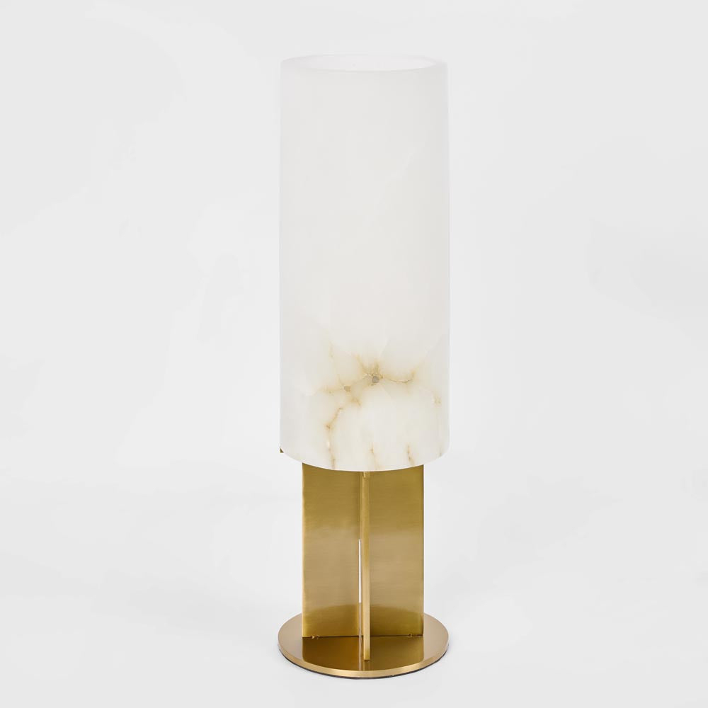 Balmoral French Provincial Table Lamp Alabaster and Brushed Brass