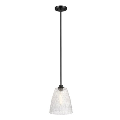 Balmore Court Faceted Glass Kitchen Pendant Black