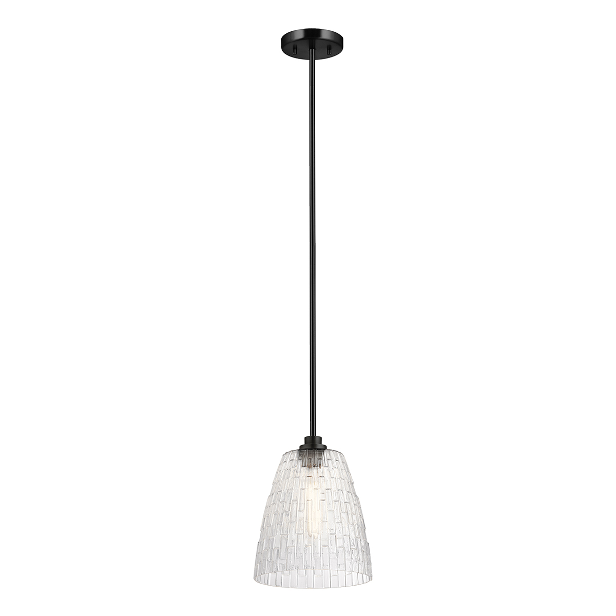 Balmore Court Faceted Glass Kitchen Pendant Black