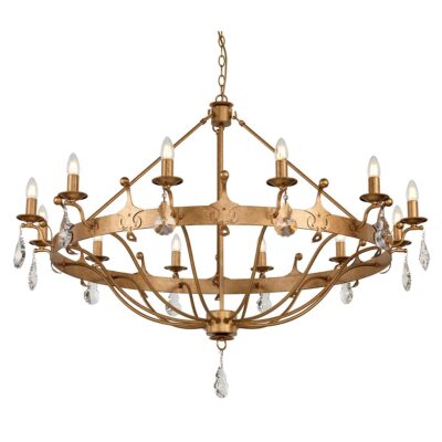 Balmore Court French Provincial 12 Light Chandelier Gold Patina