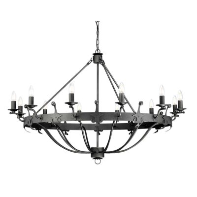 Balmore Court Gothic Wagon Wheel Chandelier Graphite