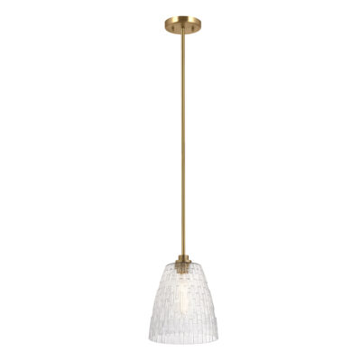 Balmore Court Hamptons Pendant Brass and Faceted Glass
