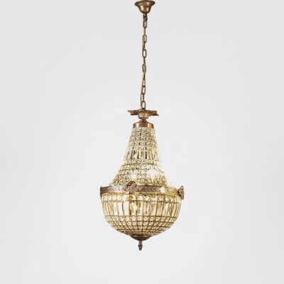 Bardon French Provincial Small Crystal Basket Chandelier
