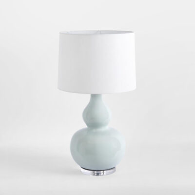 Barnston Hamptons Double Gourd Table Lamp Light Blue