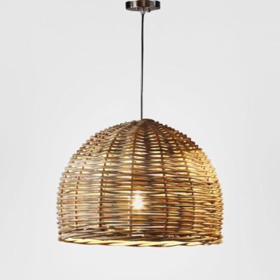 Barossa Hamptons Woven Rattan Dome Pendant Natural Brown