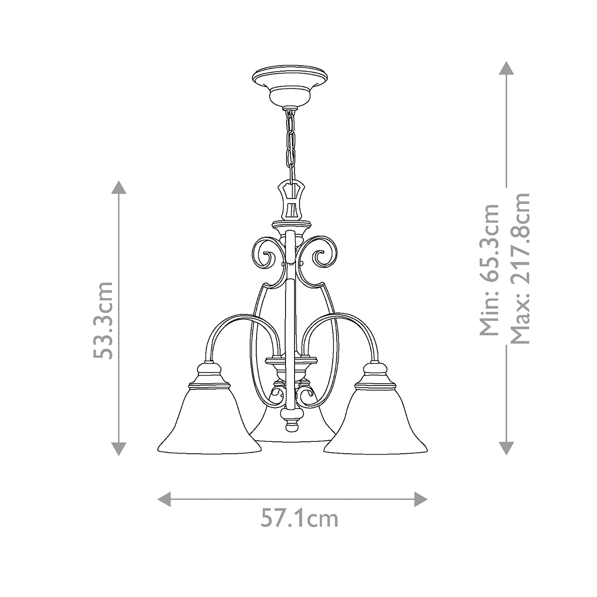 Barrowmere French Provincial 3 Light Chandelier Antique Bronze Barrowmere French Provincial 3 Light Chandelier Antique Bronze