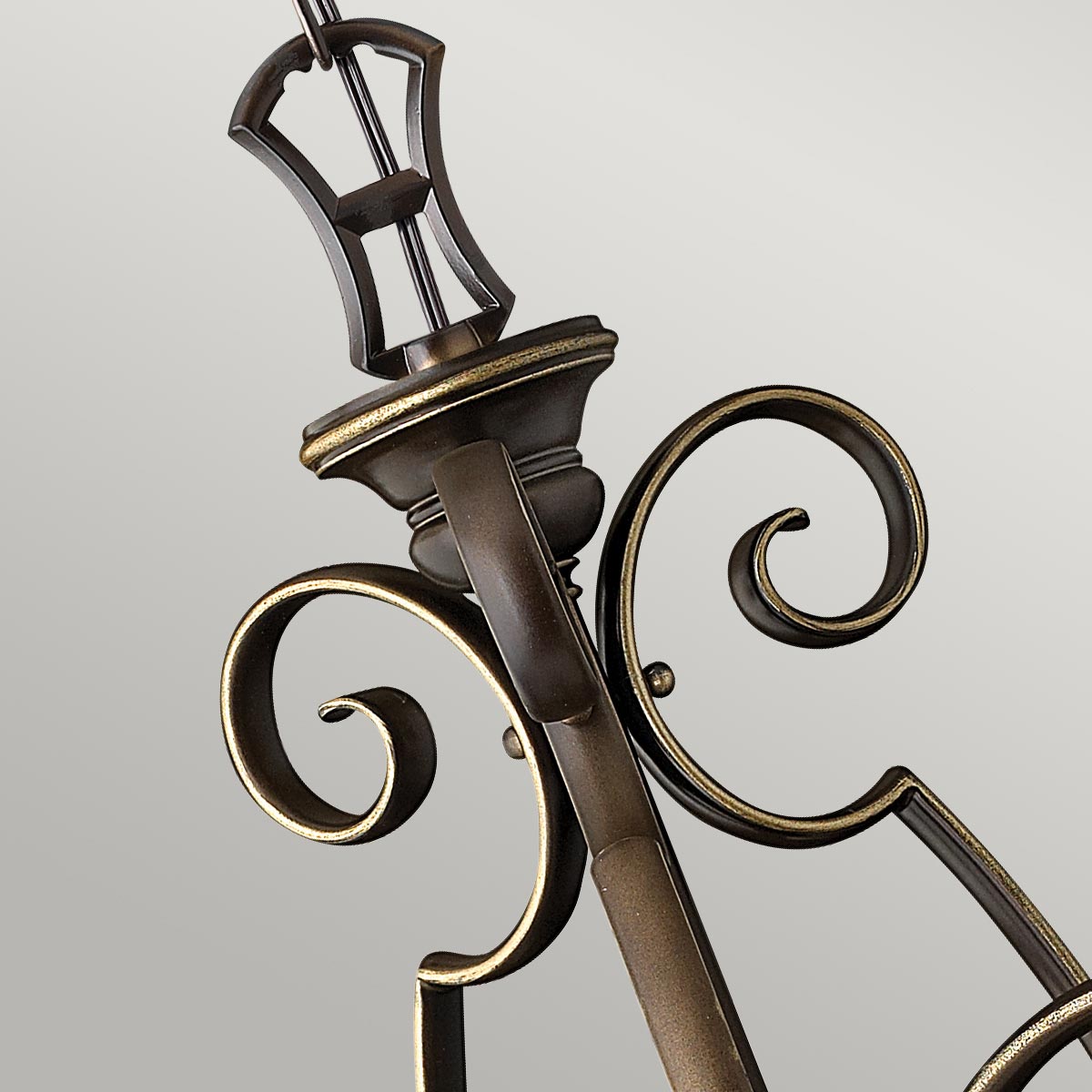Barrowmere French Provincial 3 Light Chandelier Antique Bronze Barrowmere French Provincial 3 Light Chandelier Antique Bronze — detail view