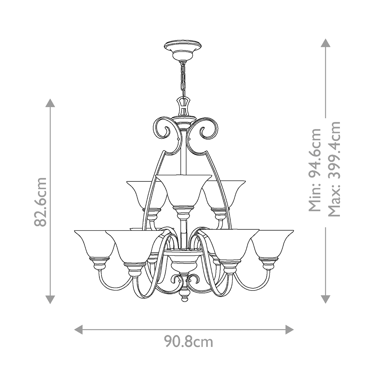 Barrowmere French Provincial 9 Light Chandelier Antique Bronze Barrowmere French Provincial 9 Light Chandelier Antique Bronze
