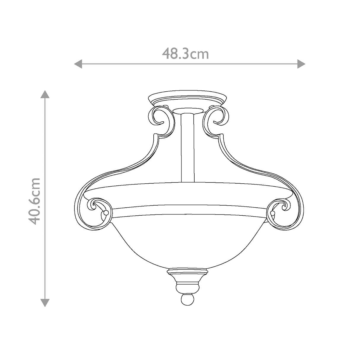 Barrowmere French Provincial Ceiling Semi-Flush Antique Bronze Barrowmere French Provincial Ceiling Semi-Flush Antique Bronze