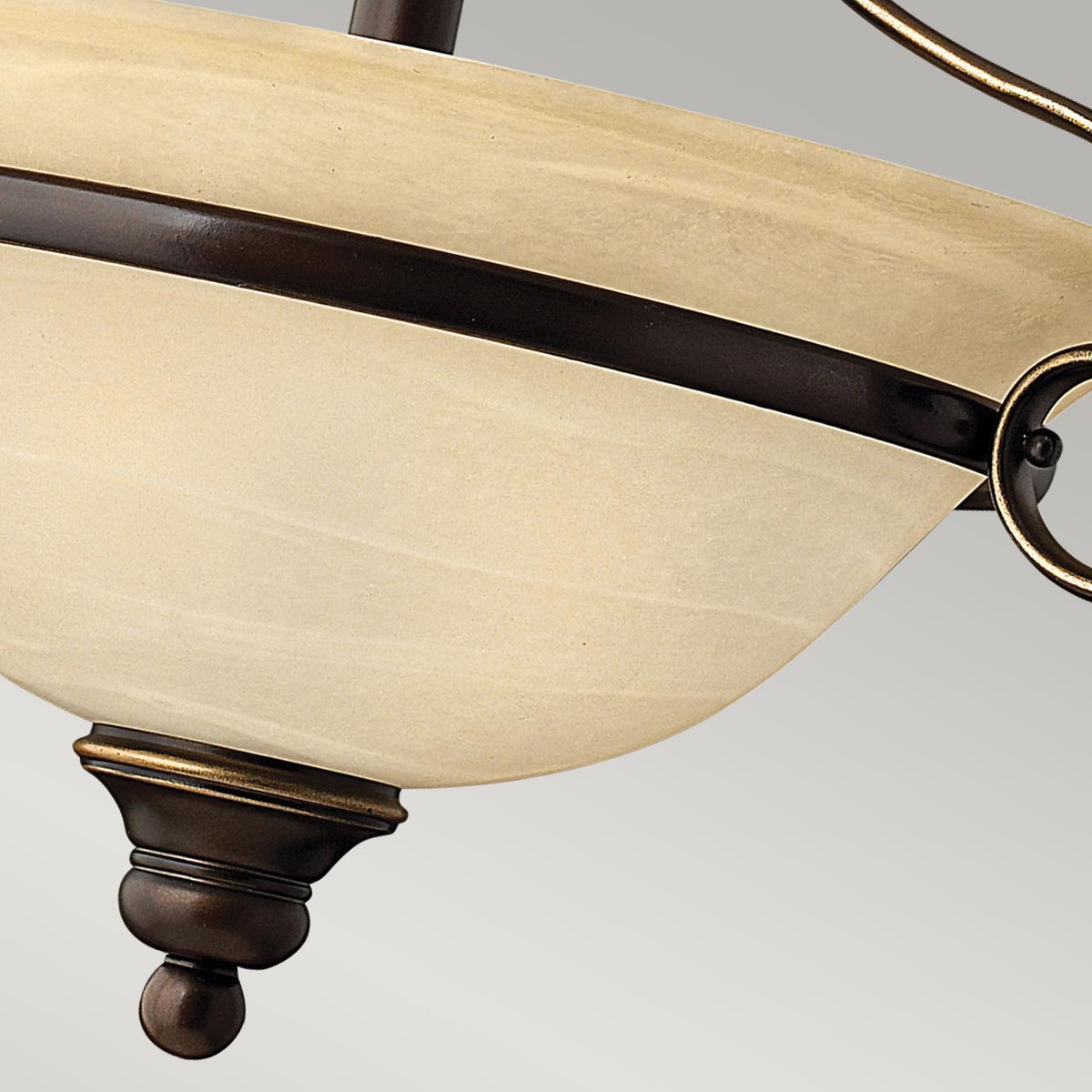 Barrowmere French Provincial Ceiling Semi-Flush Antique Bronze Barrowmere French Provincial Ceiling Semi-Flush Antique Bronze — detail view