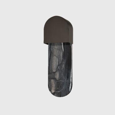Battery Point Contemporary Wall Light Black Brass Marble