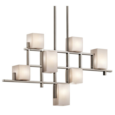Beacon Hill Contemporary 7 Light Linear Chandelier Classic Pewter