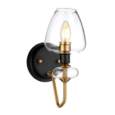 Beaumaris Hamptons Wall Light Aged Brass and Charcoal Black