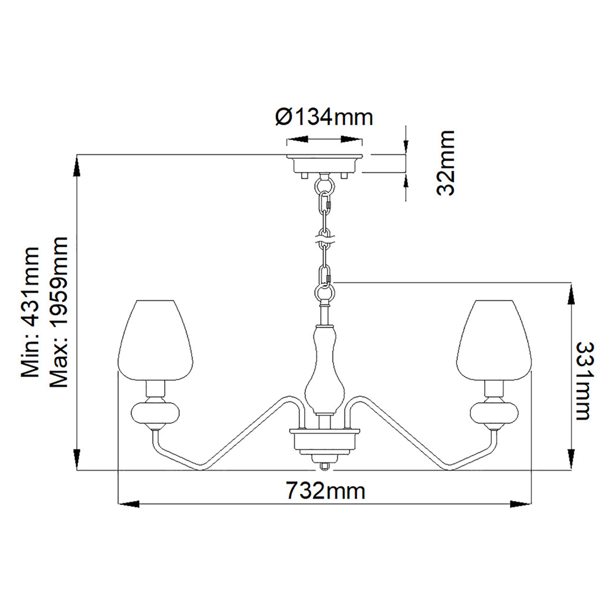 Beaumaris Heritage 3 Light Pendant Aged Brass and Black Beaumaris Heritage 3 Light Pendant Aged Brass and Black