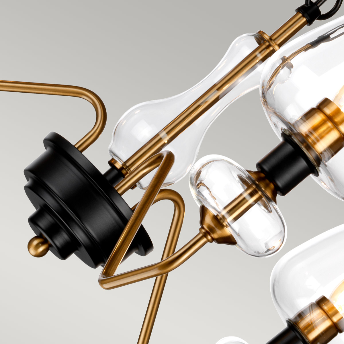 Beaumaris Heritage 3 Light Pendant Aged Brass and Black Beaumaris Heritage 3 Light Pendant Aged Brass and Black — detail view