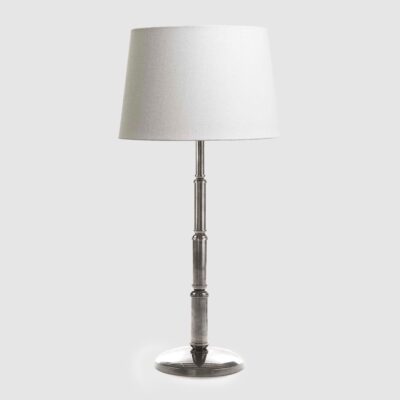 Beaumont Fluted Column Table Lamp Base Antique Silver