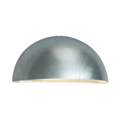 Beaumont Quarter Modern Half Moon Outdoor Wall Light Galvanised