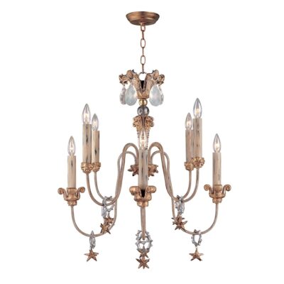 Belcastle French Provincial 8 Light Chandelier Gold and Silver