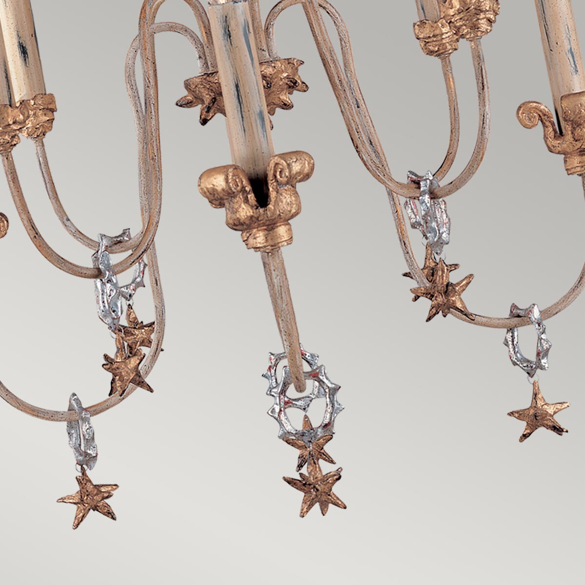 Belcastle French Provincial 8 Light Chandelier Gold and Silver Belcastle French Provincial 8 Light Chandelier Gold and Silver — detail view