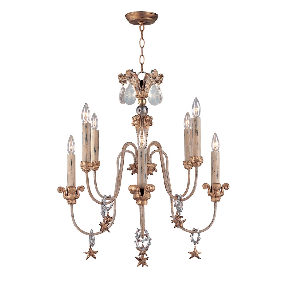 Belcastle French Provincial 8 Light Chandelier Gold and Silver