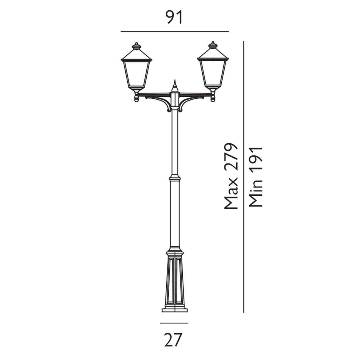 Belcourt Grande Traditional Twin Lantern Lamp Post Black Belcourt Grande Traditional Twin Lantern Lamp Post Black