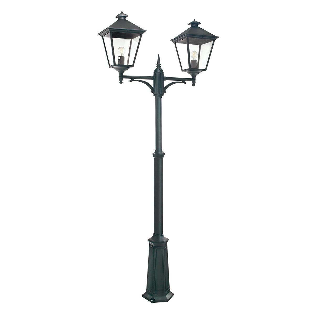Belcourt Grande Traditional Twin Lantern Lamp Post Black