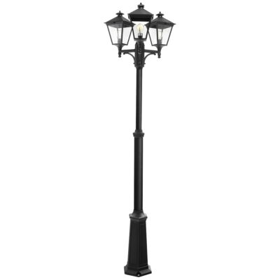 Belcourt Traditional Triple Lantern Lamp Post Black
