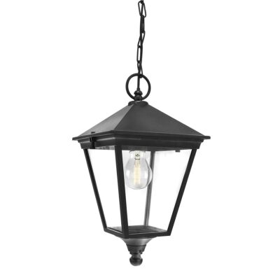 Belcourt Wall Lantern Traditional Chain Pendant Black
