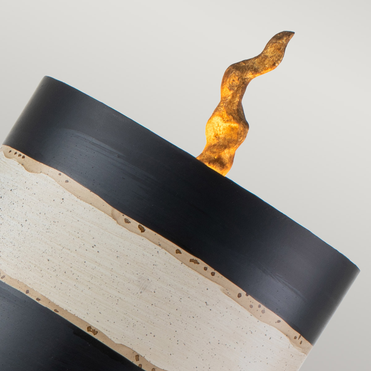 Belfontaine Sculptural Table Lamp Gold Leaf and Black Stripe Belfontaine Sculptural Table Lamp Gold Leaf and Black Stripe — detail view
