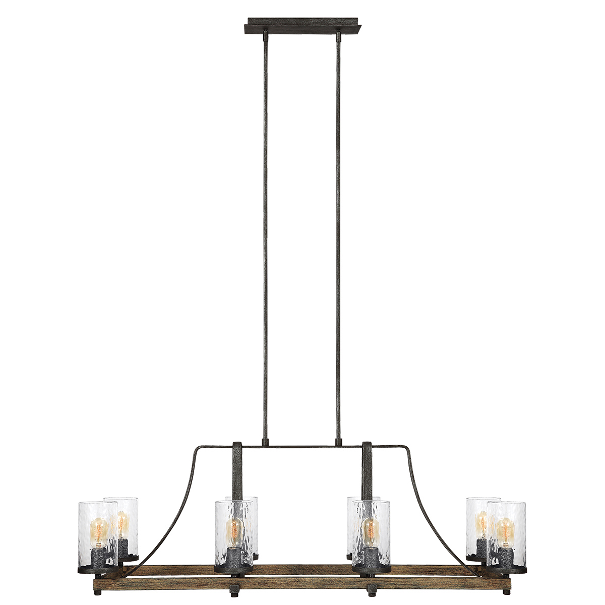 Belgravia Row Industrial Isle Chandelier Weathered Oak & Slate Grey Belgravia Row Industrial Isle Chandelier Weathered Oak & Slate Grey
