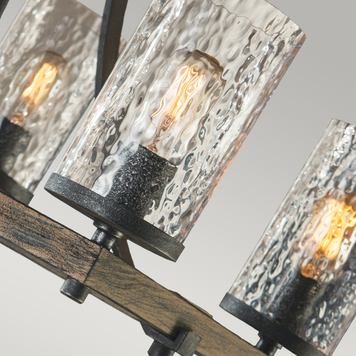Belgravia Row Industrial Isle Chandelier Weathered Oak & Slate Grey Belgravia Row Industrial Isle Chandelier Weathered Oak & Slate Grey — detail view