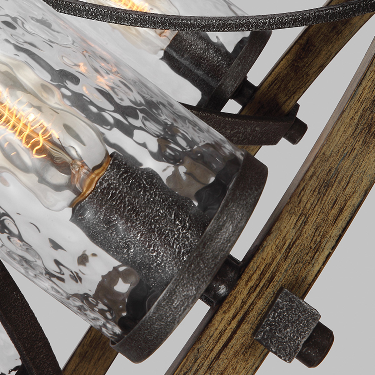 Belgravia Row Wagon Wheel Chandelier Weathered Oak And Slate Grey Belgravia Row Wagon Wheel Chandelier Weathered Oak And Slate Grey — detail view