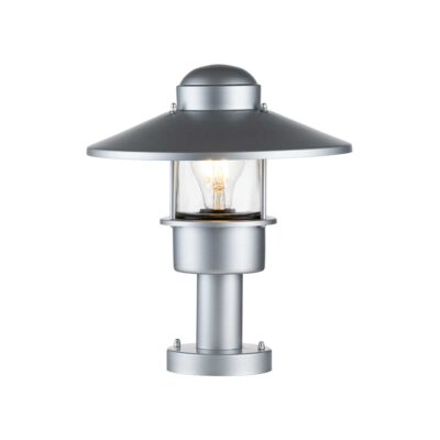 Bellcastle Field Coastal Outdoor Pedestal Lantern Silver