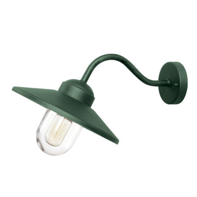 Bellcastle Field Coastal Swan Neck Outdoor Wall Lantern Fir Green