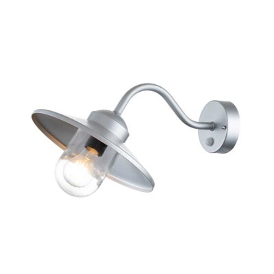 Bellcastle Field Swan Neck Outdoor Wall Lantern Silver