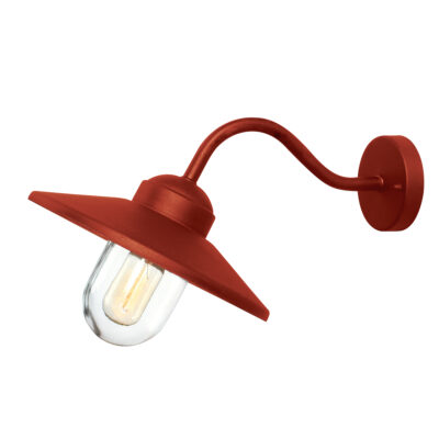 Bellcastle Field Swan Neck Outdoor Wall Light Oxide Red