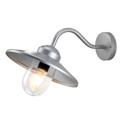 Bellcastle Field Swan Neck Outdoor Wall Light Silver