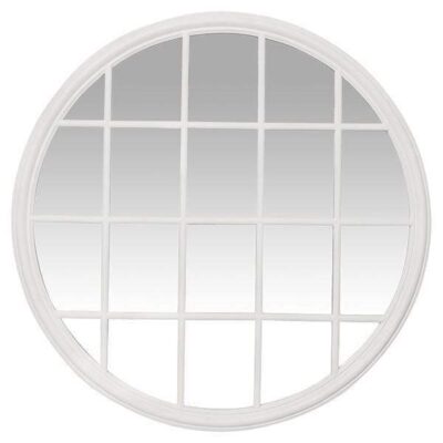 Bellcastle Hamptons Round Window Pane Mirror White