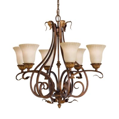 Bellchase Valley French Provincial 6 Light Chandelier Aged Tortoise Shell