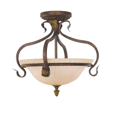 Bellchase Valley French Provincial Ceiling Semi-Flush Aged Tortoise Shell