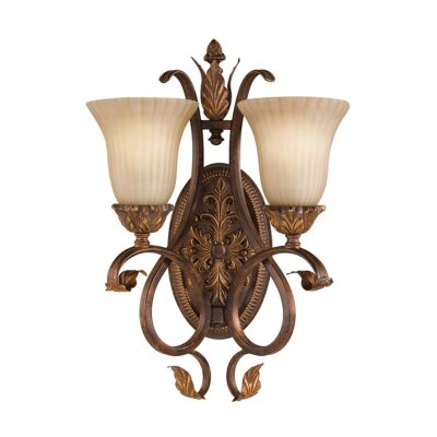 Bellchase Valley French Provincial Two Light Wall Sconce Aged Tortoise Shell