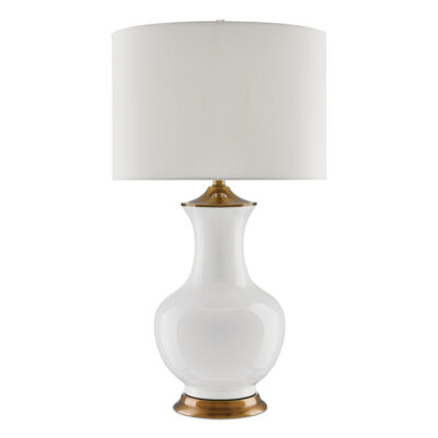 Bellefontaine French Provincial Table Lamp White Antique Brass