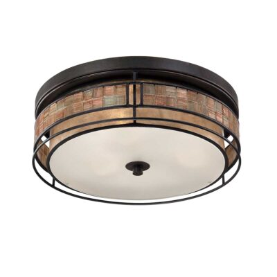 Bellhaven Cove Contemporary Mosaic Tile Ceiling Flush Copper