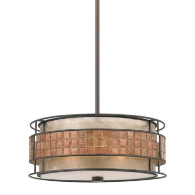 Bellhaven Cove Mosaic Drum Pendant Copper