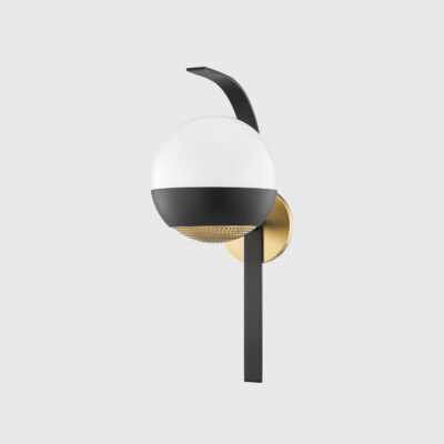 Bellinger Contemporary Globe Wall Light Aged Brass and Black