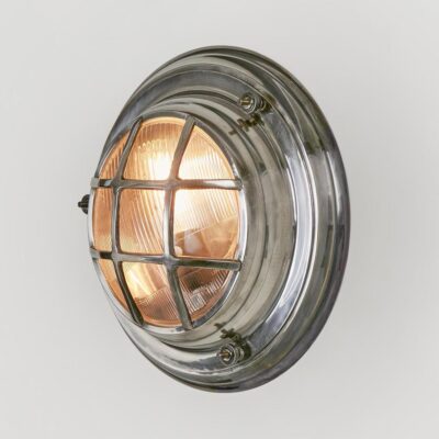 Bellingham Industrial Round Bulkhead Wall Light Silver