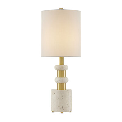 Bellonda Travertine Table Lamp Antique Brass